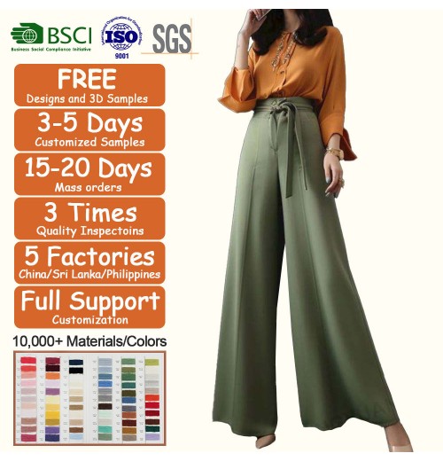 Premium High-Waisted Loose Fit Wide Leg Print Pants for Women - Spring Casual Straight Leg Suits in 4XL Size