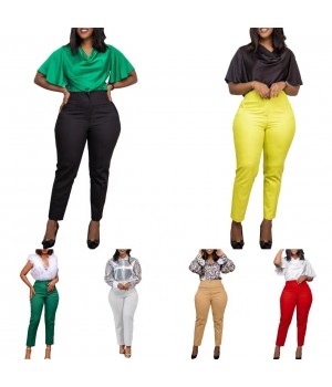 2025 New Arrivals Spring Women's Pants & Trousers Women High Waist Tight Solid Color Elegant Tight Office Pants For Ladies