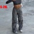 New arrivals ladies wide straight leg casual streetwear parachute outdoor baggy plus size cargo women's pants & trousers