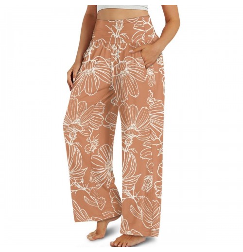 Hawaii Flowers Printed Women's Trousers Top Quality Long Straight Pants Comfortable Floral Tracksuits For Women